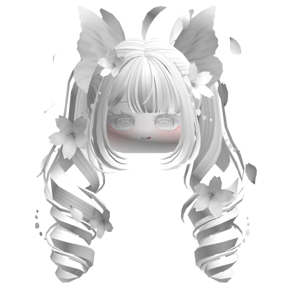 Mystical Sakura Petal Pigtails (White)