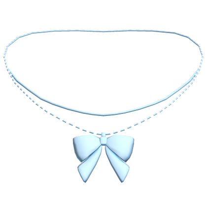 ♡ cute blue bow necklace thumbnail