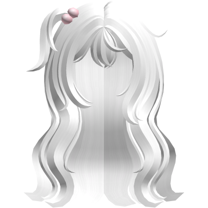 princess side ponytail long wavy white hair Roblox item