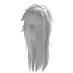 unkept messy long goth wolfcut in white