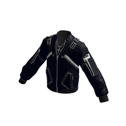 Buckle Strap Bomber Jacket (Navy)