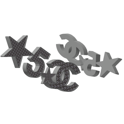5 Star Silver Designer Earrings Set Roblox item