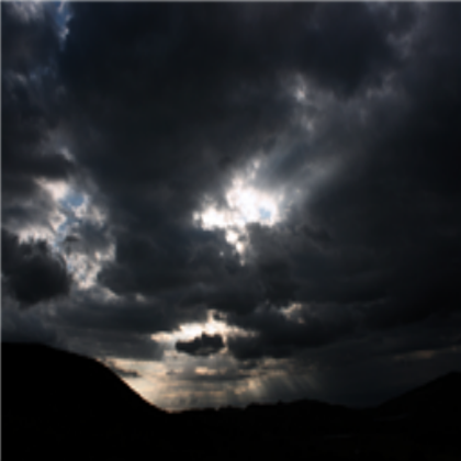 The dark sky with lava under it! :D