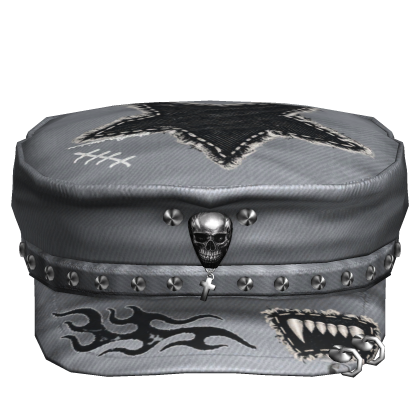 Grey Skull Punk Grunge Cap Roblox item