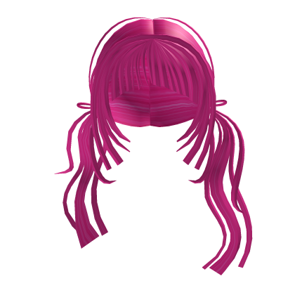 Neon Pink Y2K Long Pigtails Hair Roblox item