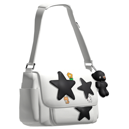 White&Black Star Y2K Streetwear Side Bag