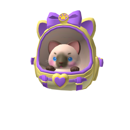 Cute Siamese cat carrier backpack Roblox item