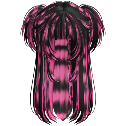Vamp Long Straight Pigtails Pink Stripes Roblox item