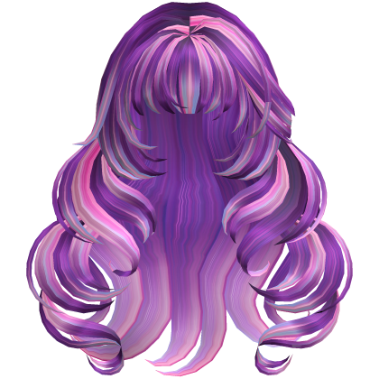 voluminous layered curly hair in pink purple blue