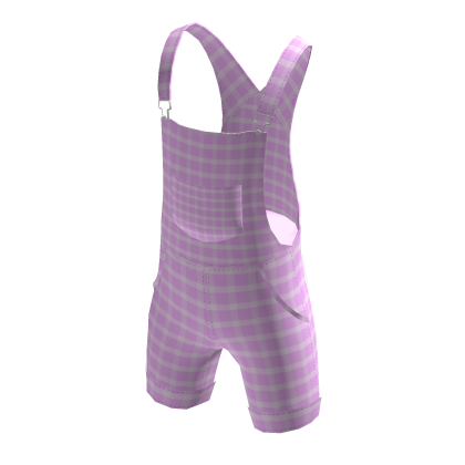 Farmer's Jumpsuit Shorts - Pink Plaids thumbnail