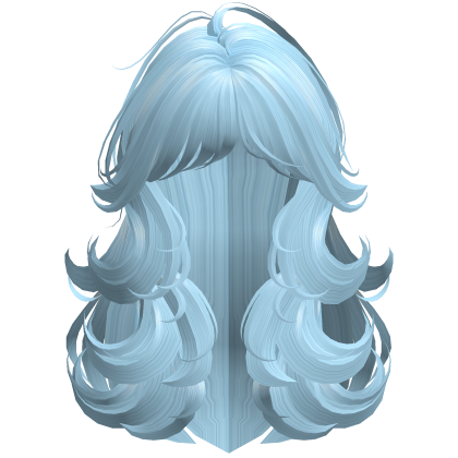 Fluffy Ice Blue Layered Wispy Hair