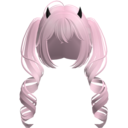 cute anime devil curly pink pigtails Roblox item