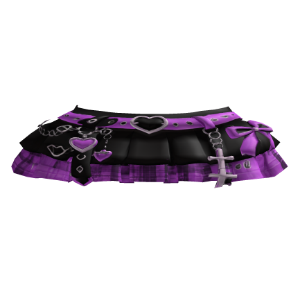 Purple Vampire Heart Goth Plaid Skirt