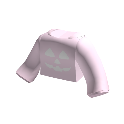 cute halloween pumpkin sweater in pink and white thumbnail