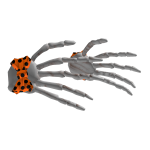 Skeleton Hands Hairclip w/ Orange & Black Bows