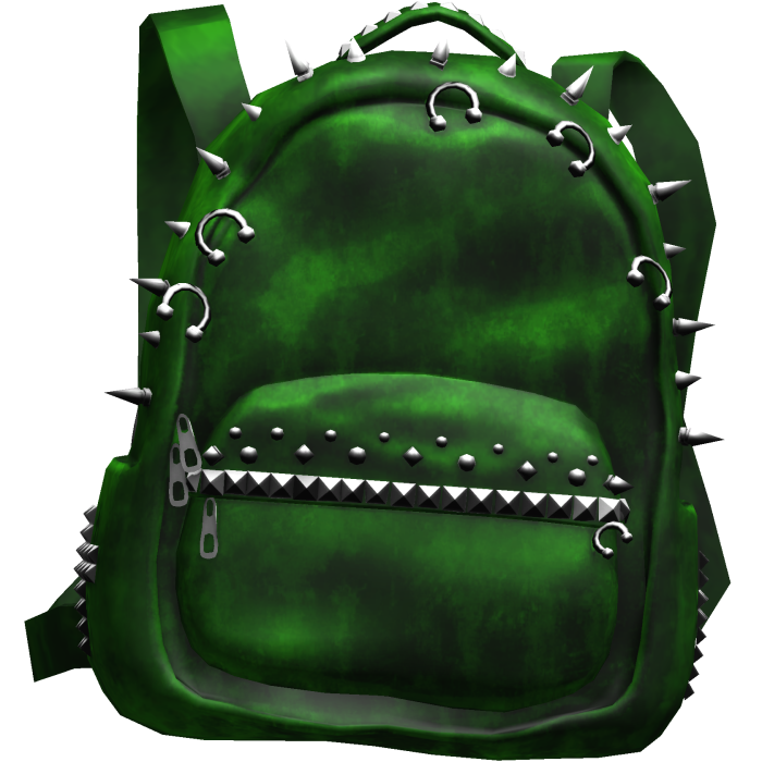 3.0 Grunge Emo Studded BackBag Green