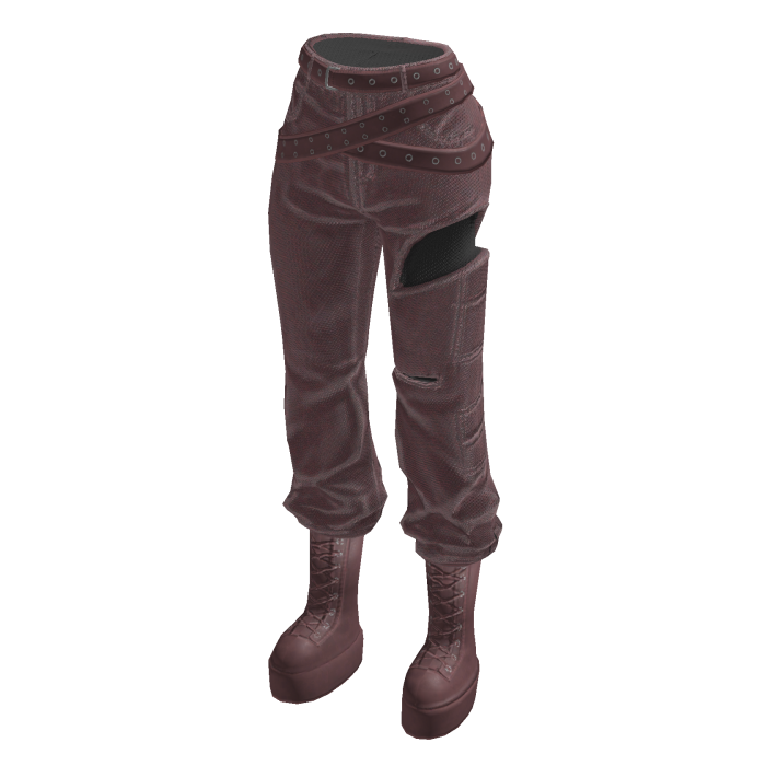 Textured Wrap Pants with Hip Cutout (Pink)