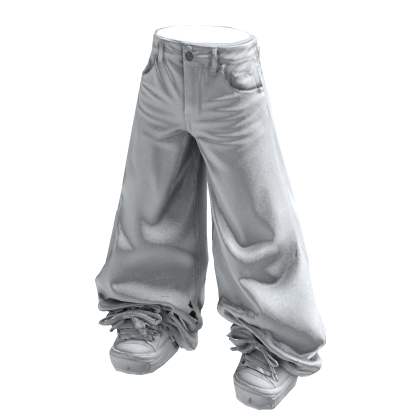 White Baggy Jeans with White Sneakers