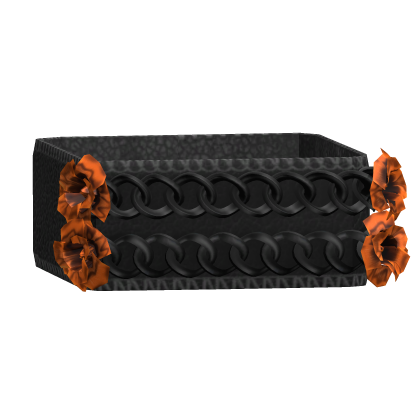 1.0 Orange Black Flower Arm Bracelet Halloween Roblox item