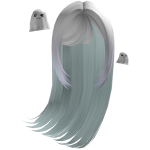 ♡ Cutesy haunted ghost white flowy hair