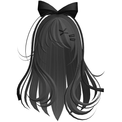 Beautiful Girl with Long Hair, Cute Bow & Lashes Roblox item thumbnail