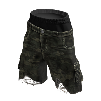 Camo Ripped Cargo Shorts thumbnail