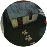 Enter The tiny old house across the street