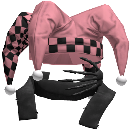 Black & Pink Jester Clown Hat Vkei Emo Dashie Hair