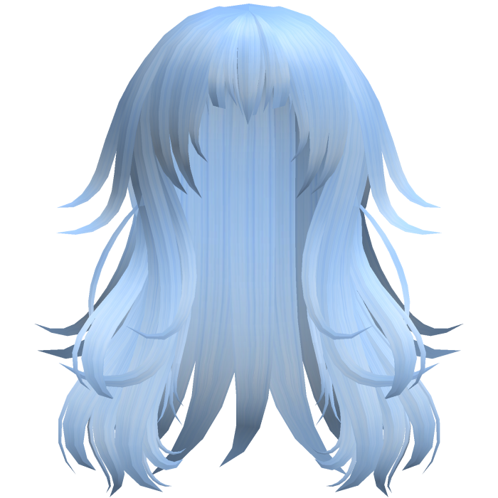 Anime Messy Long Hair w/ Spiky Ends (Blue)