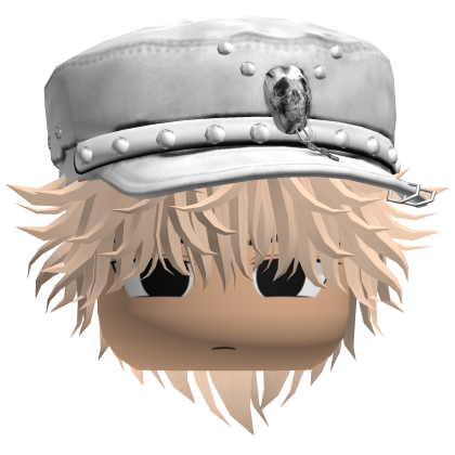 Fluffy Emo White Beret Y2K Boy Hair (Blonde)