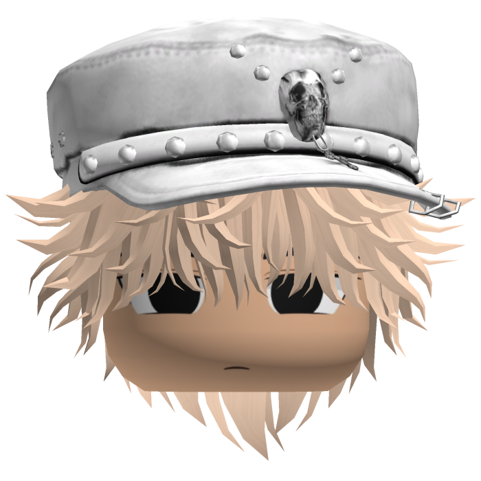 Fluffy Emo White Beret Y2K Boy Hair (Blonde)