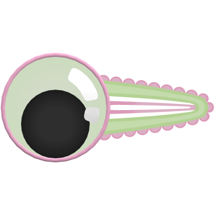 cute googly eye hair clip zombie green and pink