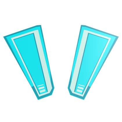 Cyan digital blocky bunny ears