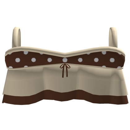 Ruffle Bow Shirt (Beige and Brown) Roblox item