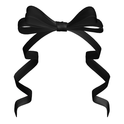 Black Hair Ribbon Bow Cute Baby Long Ruffled Satin Roblox item