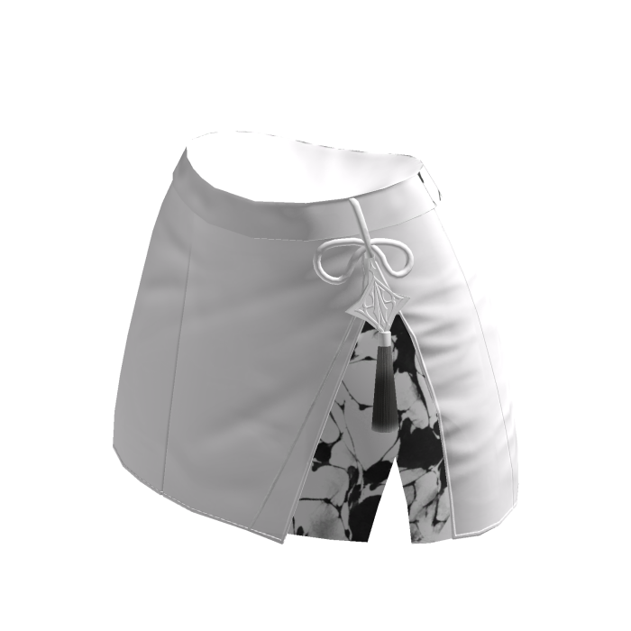 ✧♡✧ White Velvet Martial Arts Mini Skirt