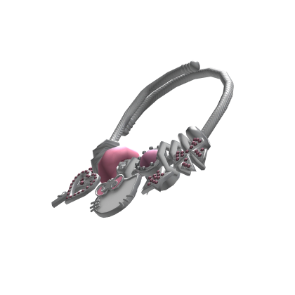 Y2K Hello Kitty Chrome Rhinestone Heart Necklace