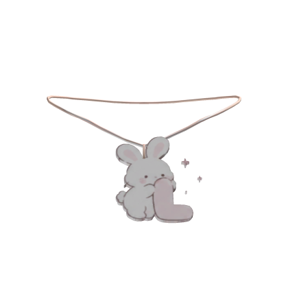 cute l pink bunny initial necklace 3.0