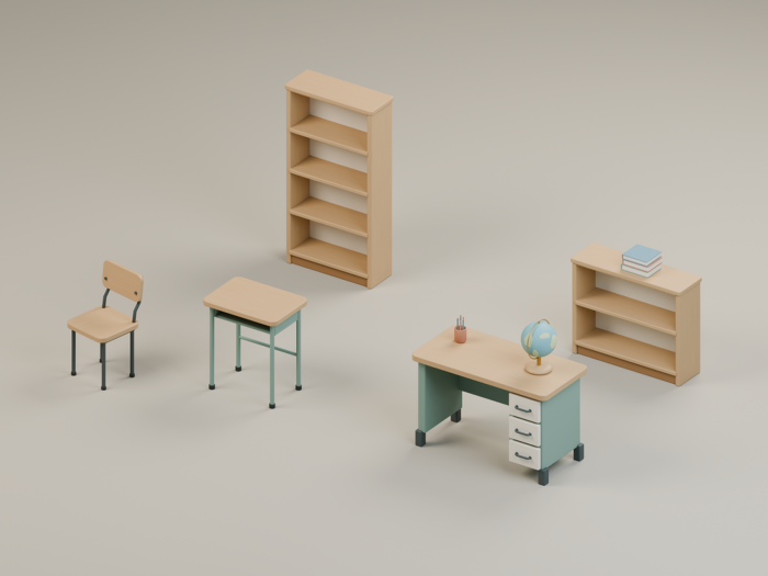 Classroom Furniture Pack | 20 School Assets preview 1