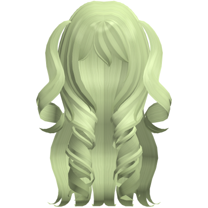 curly long princess pigtails neon green hair Roblox item