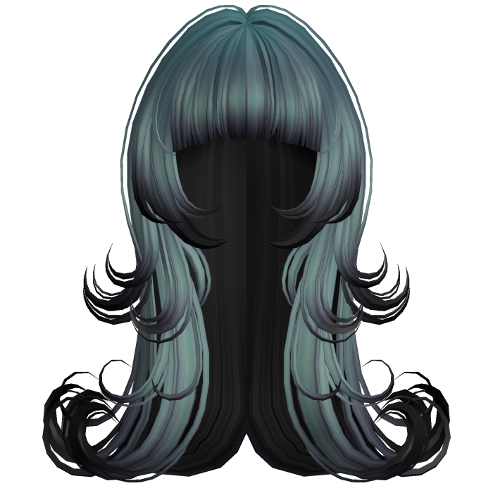 Goth Doll Swirly Long Hair (Zombie Purple & Green)