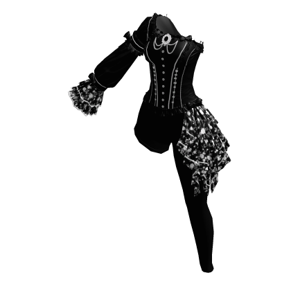 ✧♡✧ Black Goth Baroque Bow Bodysuit thumbnail