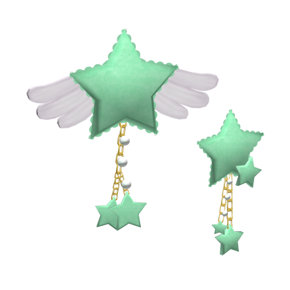 -',ৎ Angelic Star Wings Hairclip Green Roblox item