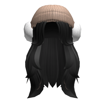 Black Buttefly Beanie Earmuffs Girl Hair Roblox item