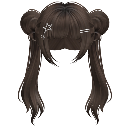 Long Anime Idol Twintails Brown w/ Star Clips Roblox item