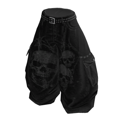 [Y2K] Skulls Baggy Cargo Pants thumbnail