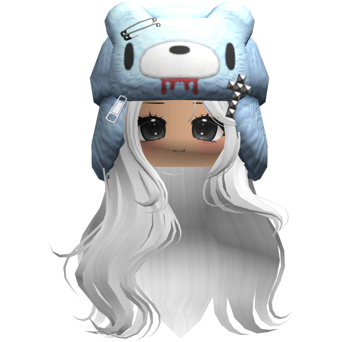 Fuzzy Bear Ushanka Flowy Long Hair (White)