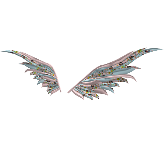 Pastel Pink & Blue Gamer Adopt Me Crow Wings