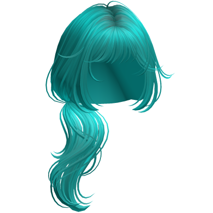 Wispy Wolfcut Side Ponytail Aquamarine