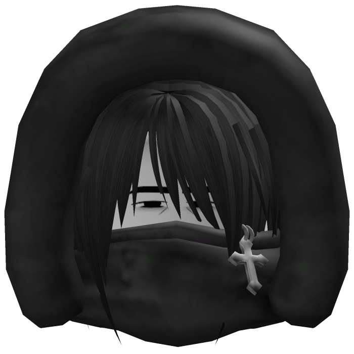 Dashie Vkei Anime Hair Black w Hood And Bandana